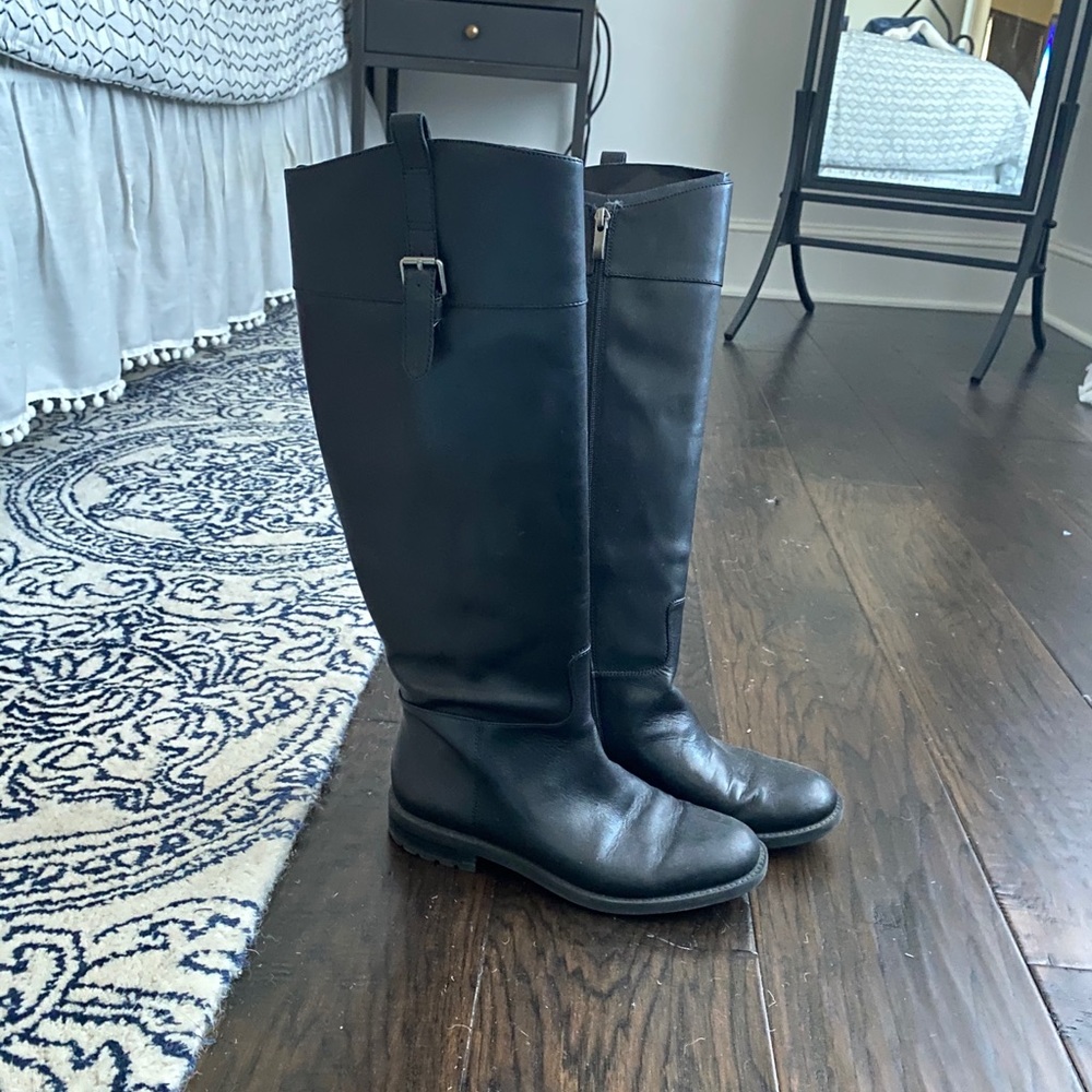 Banana Republic Black Leather Riding Boots